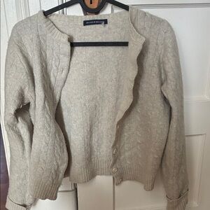 Brandy Melville Light Beige Cable Knit Cardigan